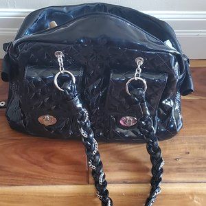 Black Patent Leather Doggie Carry Purse